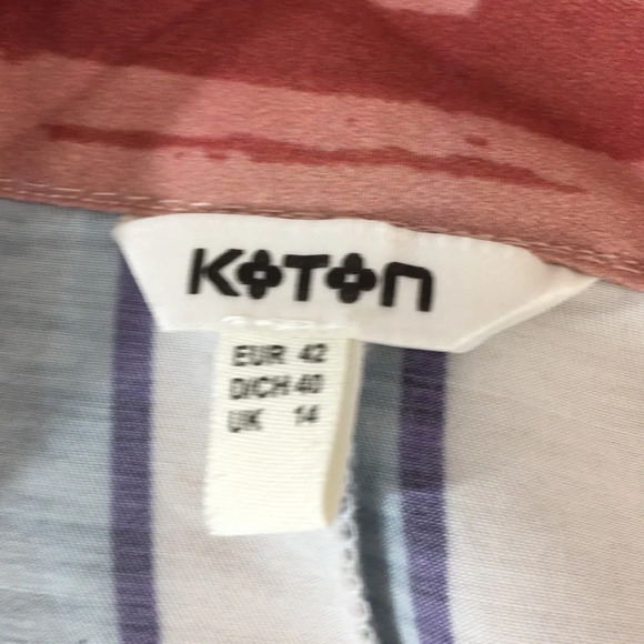 Koton Cream Striped Kimono Jacket Womens 13M 42 Open Front - Picture 9 of 16